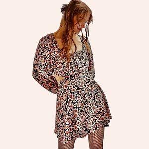 New Free People Jael Printed Mini Dress